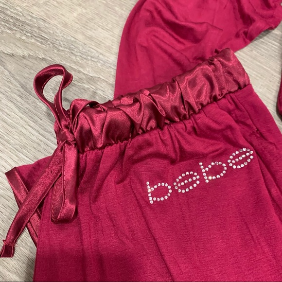 *NWT Bebe Logo Embellished Rhinestone Logo Pajama Sleepwear Set - Picture 5 of 5